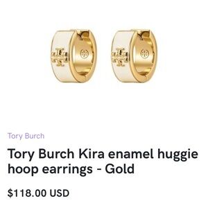 Tory Burch Kira enamel huggie hoop earrings - Gold